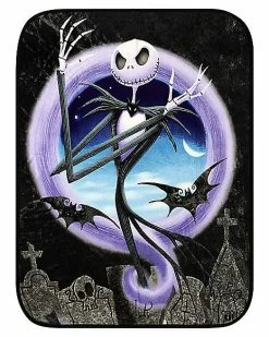Hot Sale 👏 Graveyard Jack Skellington Fleece Blanket - The Nightmare Before 🎅 Christmas 👏