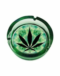 Coupon ❤️ Green and Black Weed Leaf Ashtray 👏