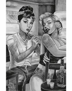 Best deal 🎉 Tattoo Pin UP Audrey Hepburn And Marilyn Monroe Poster ✨