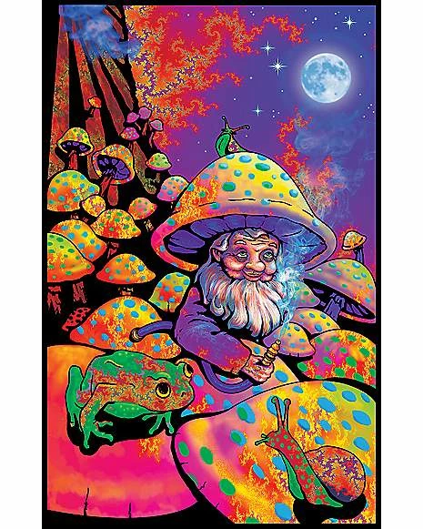 Best Pirce ✔️ Black Light Mushroom Man Poster 👍 1 Best Pirce ✔️ Black Light Mushroom Man Poster 👍