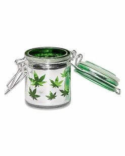 Flash Sale ⭐ Clear Leaf Print Stash Jar - 1.5 oz. ✔️ -Gonesh shop 03121225 c