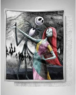 Best Pirce 🔥 Always Together Sherpa Fleece Blanket - The Nightmare Before ❄ Christmas 😀
