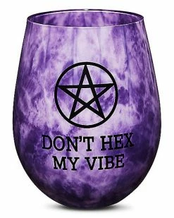 Cheapest 😉 Don't Hex My Vibe Stemless Wine Glass - 22 oz. 🧨