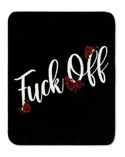 Cheap ⭐ Rose Design Fuck Off Fleece Blanket ❤️