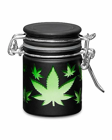 Wholesale ⭐ Matte Black Weed Leaf Stash Jar - 1.5 oz. ⭐ 1 Wholesale ⭐ Matte Black Weed Leaf Stash Jar - 1.5 oz. ⭐