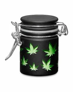 Wholesale ⭐ Matte Black Weed Leaf Stash Jar - 1.5 oz. ⭐ 5 Wholesale ⭐ Matte Black Weed Leaf Stash Jar - 1.5 oz. ⭐ -Gonesh shop 03645959 c