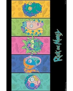 Outlet ✨ Rick and Morty Character Faces Poster ⌛