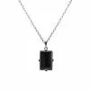 Coupon 🧨 Onyx Silvertone Square Pendant Necklace 🤩
