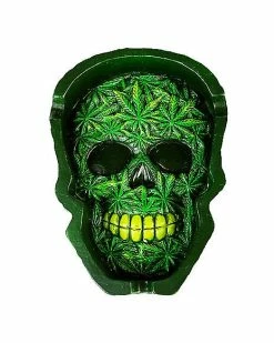 Brand new 😀 Green Leaf Skull Ashtray 🛒