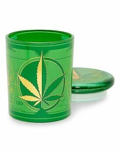 Cheapest 💯 Green Metallic Pot Leaf Stash Jar - 7.5 oz. 😍 -Gonesh shop 03714532 e