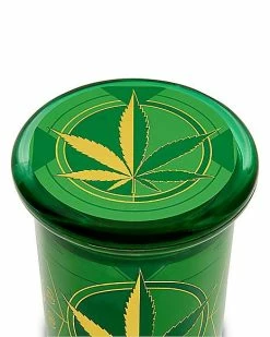Cheapest 💯 Green Metallic Pot Leaf Stash Jar - 7.5 oz. 😍 -Gonesh shop 03714532 f