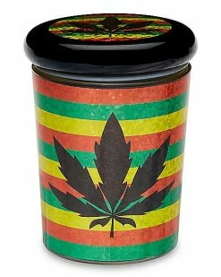 Budget 🧨 Glitter Weed Leaf Stash Jar - 3 oz. 😀
