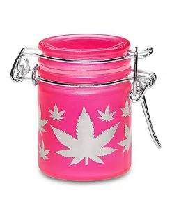 Best Pirce 👍 Neon Pink Leaf Stash Jar – 1.5 oz. 😉
