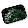 Budget 👏 Black and Green Weed Leaf Tray 🧨