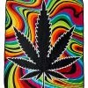 Budget 🔔 Trippy Weed Leaf Fleece Blanket 😍