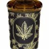 Buy 😉 Black and Gold Leaf Stash Jar - 3 oz. 🔥