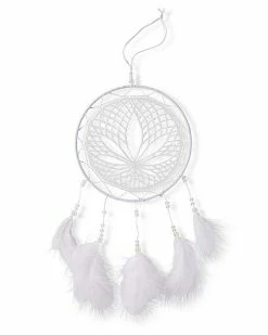 Promo 🛒 White Weed Leaf Dream Catcher ✨