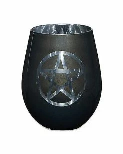 Buy 🥰 Glitter Pentacle Stemless Wine Glass - 20 oz. 🔔