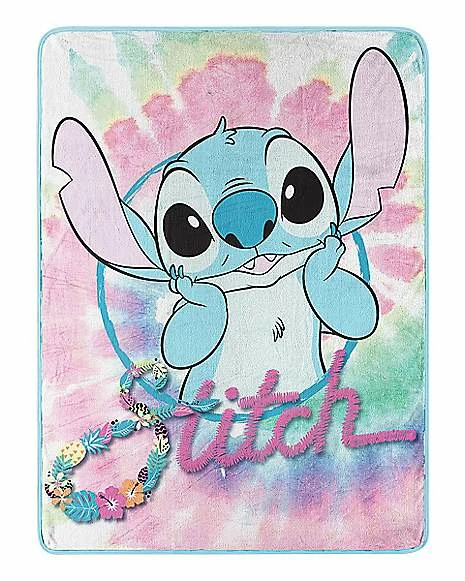 Discount ❤️ Stitch Floral Fleece Blanket - Lilo & Stitch ⭐ 1 Discount ❤️ Stitch Floral Fleece Blanket - Lilo & Stitch ⭐
