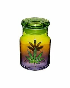 Cheapest 🔥 Ombre Weed Leaf Stash Jar and Ashtray Set - 4.6 oz 🔥