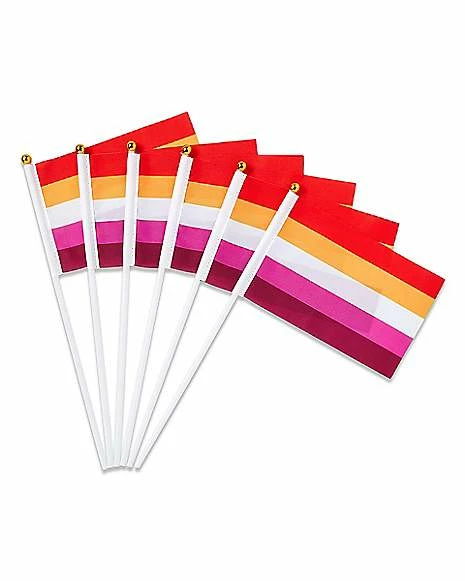 Wholesale ✨ Lesbian Mini Flags - 6 Pack ⭐ 1 Wholesale ✨ Lesbian Mini Flags - 6 Pack ⭐