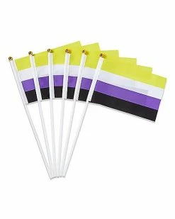 Cheap 😉 Nonbinary Pride Mini Flags - 6 Pack 🔔