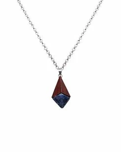 Top 10 🔥 Sodalite Stone and Wood Chain Necklace 👍