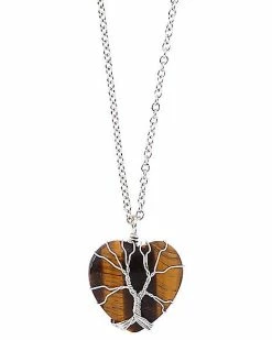 Flash Sale 🥰 Semi-Precious Tiger's Eye Heart Stone Necklace 😍