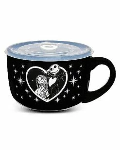 Wholesale ⭐ Jack Skellington and Sally Soup Mug with Lid 24 oz. - The Nightmare Before 🎁 Christmas 💯