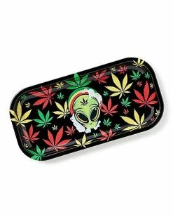 Best Pirce 🎉 Rasta Weed Leaf Alien Tray 🛒