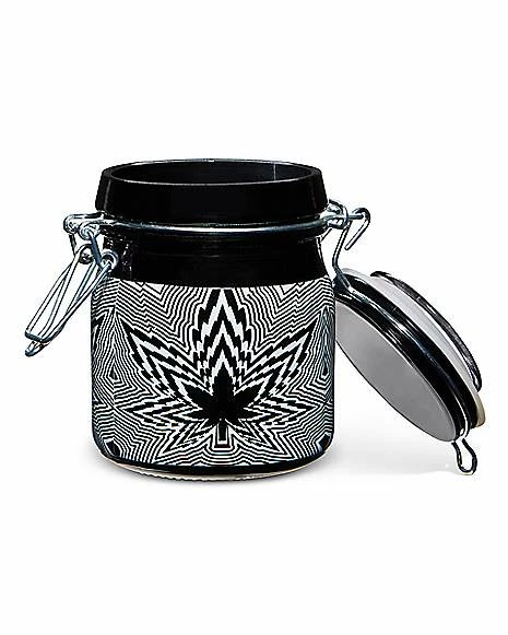 Buy β Black and White 3D Weed Leaf Stash Jar - 5 oz. π 2 Buy β Black and White 3D Weed Leaf Stash Jar - 5 oz. π - Image 2