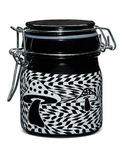 New ✨ Black and White 3D Mushroom Checkered Stash Jar - 5 oz. 😀