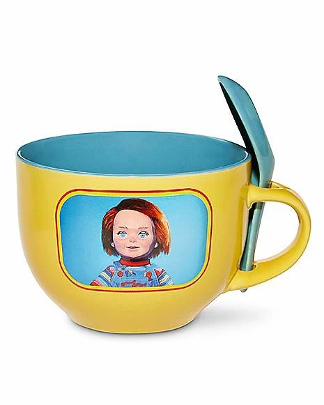 Flash Sale π Good Guys Chucky Soup Mug with Spoon - 24 oz. π 1 Flash Sale π Good Guys Chucky Soup Mug with Spoon - 24 oz. π