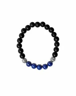 Best deal ✨ Black and Blue Lapis Semi-Precious Stone Bracelet 🥰