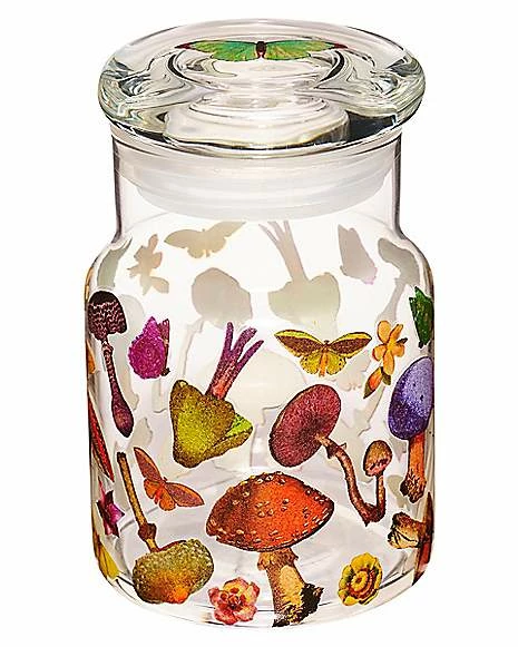 Brand new 🤩 Vintage Mushroom and Butterfly Stash Jar - 4.5 oz. ✔️ 1 Brand new 🤩 Vintage Mushroom and Butterfly Stash Jar - 4.5 oz. ✔️