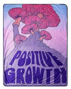 Cheapest 🤩 Positive Growth Mushroom Fleece Blanket 🧨