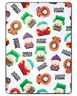 New ✔️ 8 Bit Print Sherpa Fleece Blanket - South Park ❤️
