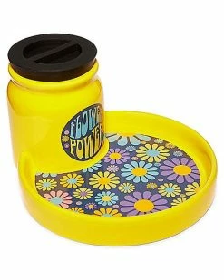 Discount 🥰 Flower Power Stash Jar Ashtray - 3 oz. 👍 -Gonesh shop 03996113 c