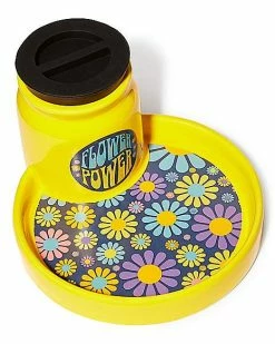 Discount 🥰 Flower Power Stash Jar Ashtray - 3 oz. 👍 -Gonesh shop 03996113 d